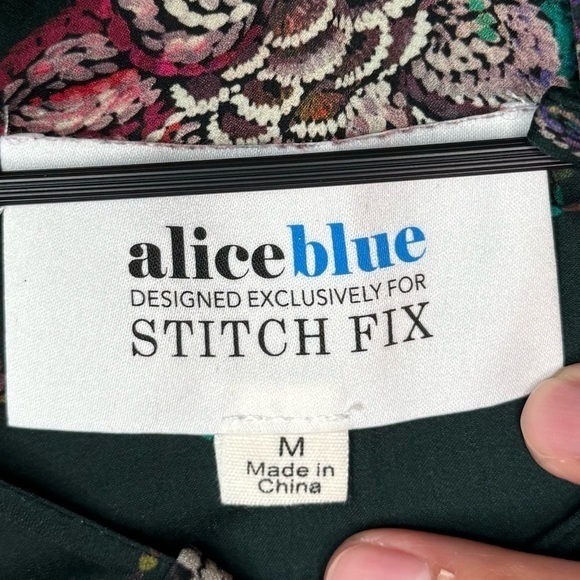 Alice Blue Floral Short-Sleeve Blouse- Sz‎ M - Picture 6 of 7